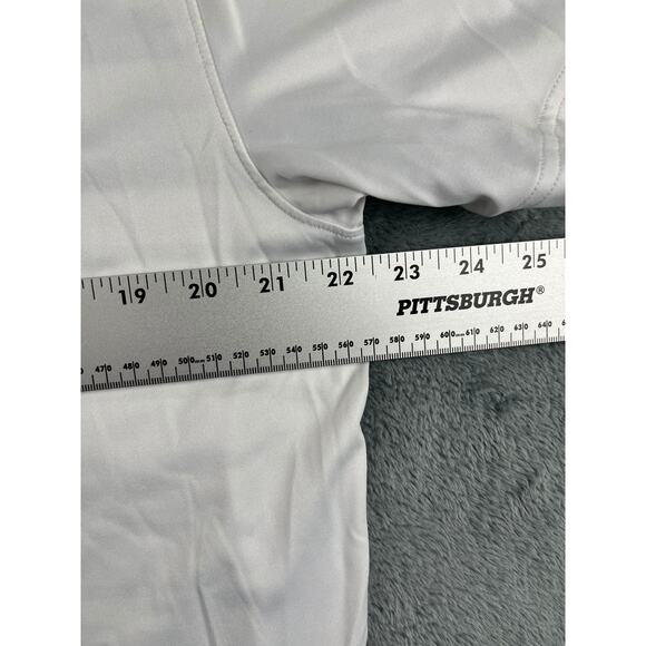 Under Armour Men’s Large White Gray Striped HeatGear Polo Excellent - Picture 11 of 13